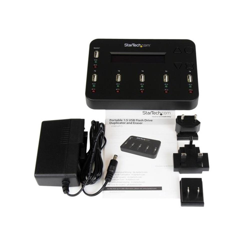 StarTech.com - Clonador Autónomo 1:5 para Memorias USB - Copiador de Unidades de Memoria USB - Copia Sector por Sector de Sistem