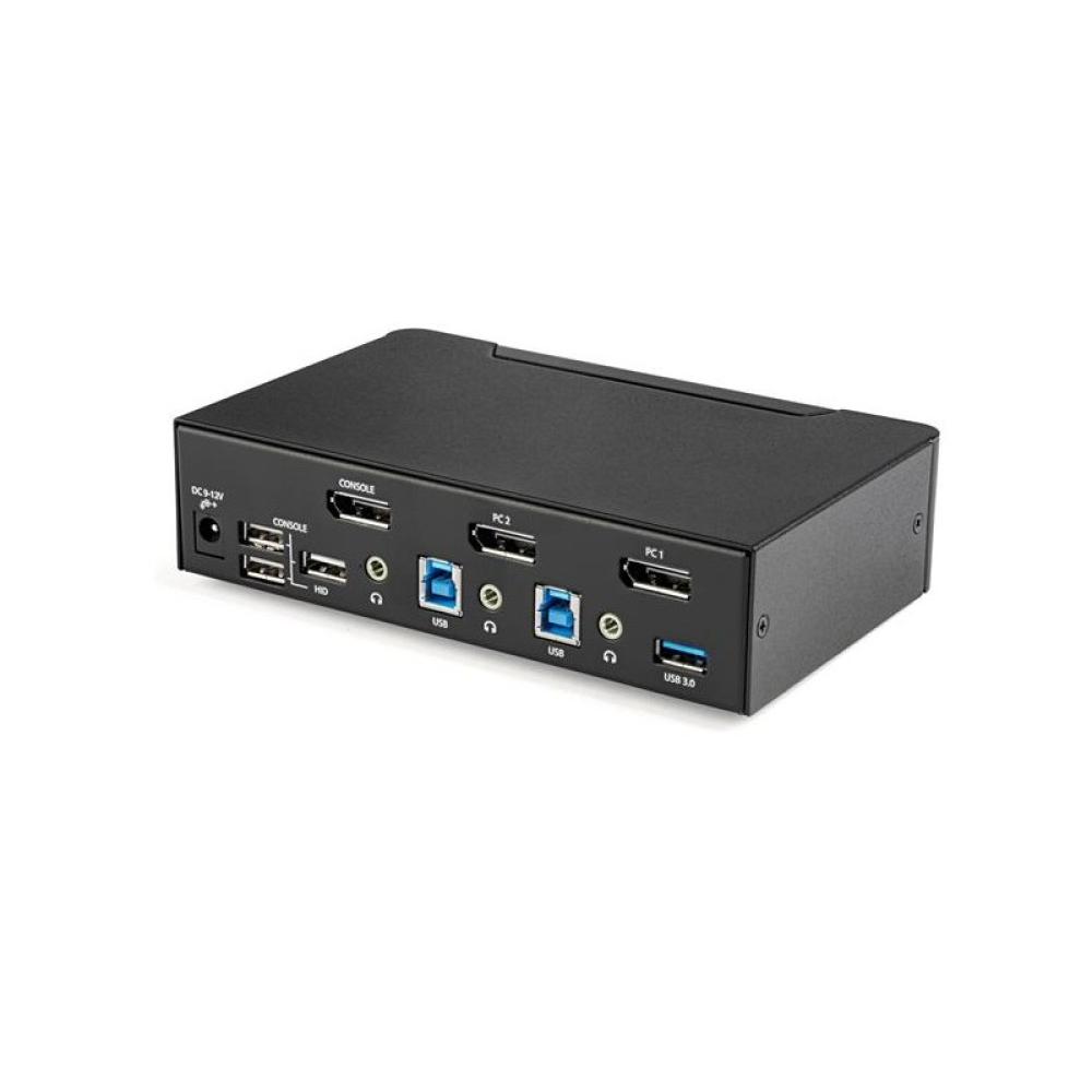 StarTech.com - Switch Conmutador KVM de 2 Puertos DisplayPort - 4K a 60Hz - para Una Pantalla - Switch KVM de 2 Puertos DP 1.2 U