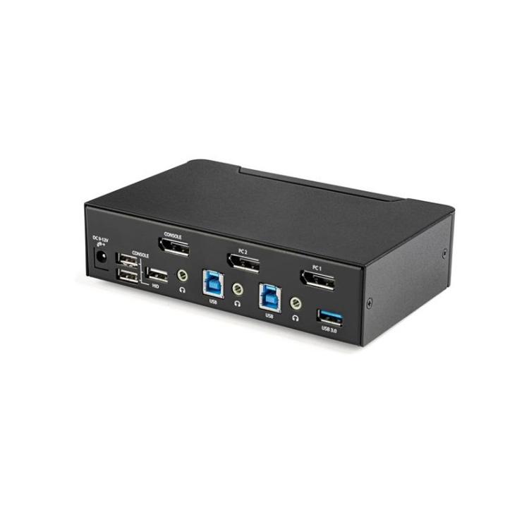 StarTech.com - Switch Conmutador KVM de 2 Puertos DisplayPort - 4K a 60Hz - para Una Pantalla - Switch KVM de 2 Puertos DP 1.2 U