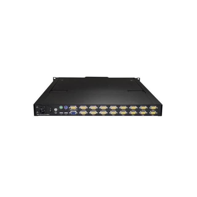 StarTech.com - Consola KVM de 16 puertos para Montaje en Rack - Teclado QWERTY - con Cables de 1,8m - Conmutador KVM con Monitor