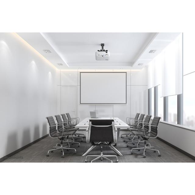 Neomounts - CL25-530BL1 Soporte de techo para proyector - alt. 25,5 cm - fácil montaje - movimiento completo