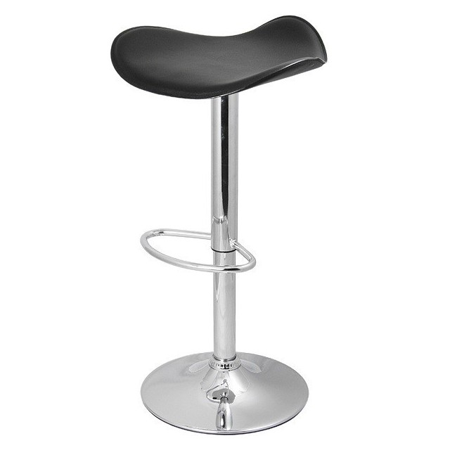 Taburete SAMBA (M), cromado, nappel negro