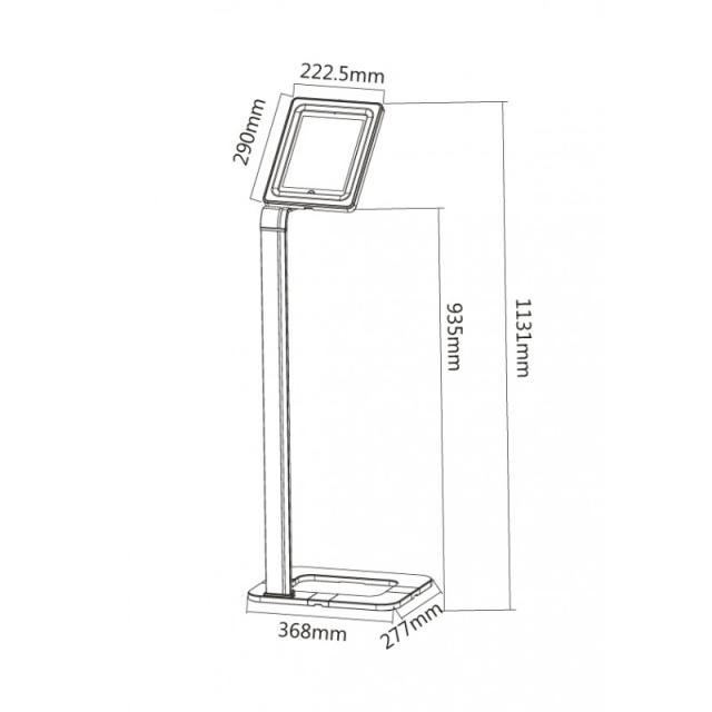 Neomounts - tableta-S100SILVER Soporte de suelo para tablets 9.7-10.1" - bloqueable