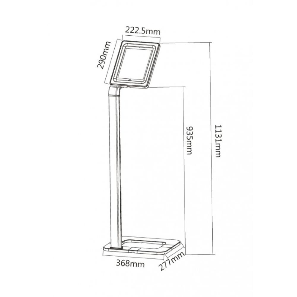 Neomounts - tableta-S100SILVER Soporte de suelo para tablets 9.7-10.1" - bloqueable