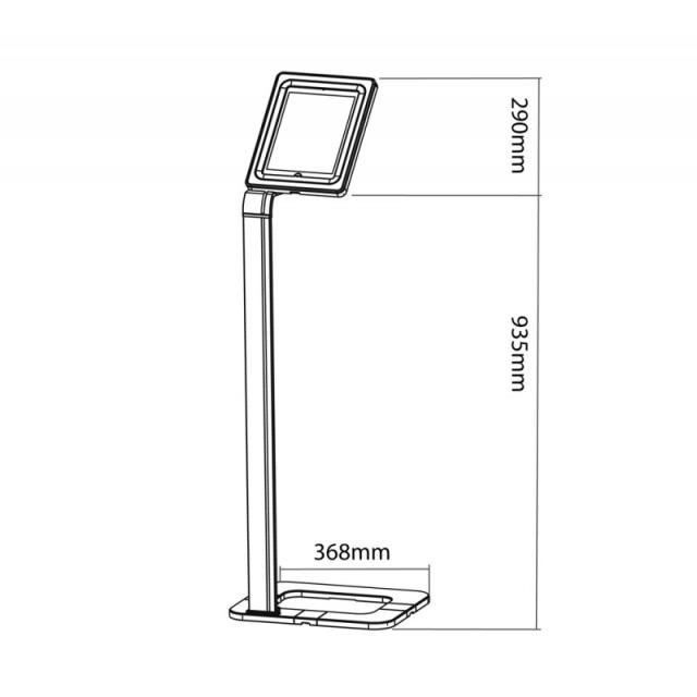 Neomounts - tableta-S100SILVER Soporte de suelo para tablets 9.7-10.1" - bloqueable
