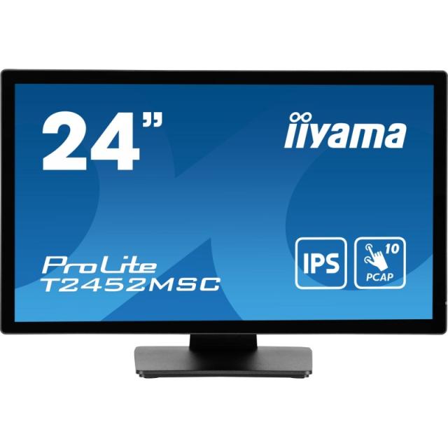 iiyama - ProLite T2452MSC-B1 pantalla para PC 60,5 cm (23.8") 1920 x 1080 Pixeles Full HD LCD Pantalla táctil Multi-usuario Negr