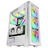 Mars Gaming - MC-NEO, Torre Gaming XXL E-ATX, Ventana Lateral y Frontal Cristal Templado, 4X Ventiladores ARGB 120mm + - MCNEOW