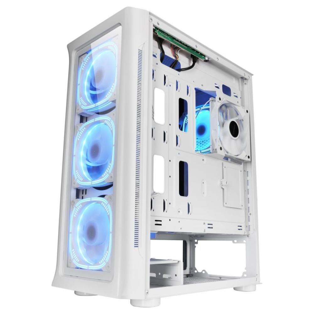 Mars Gaming - MC-NEO, Torre Gaming XXL E-ATX, Ventana Lateral y Frontal Cristal Templado, 4X Ventiladores ARGB 120mm + - MCNEOW
