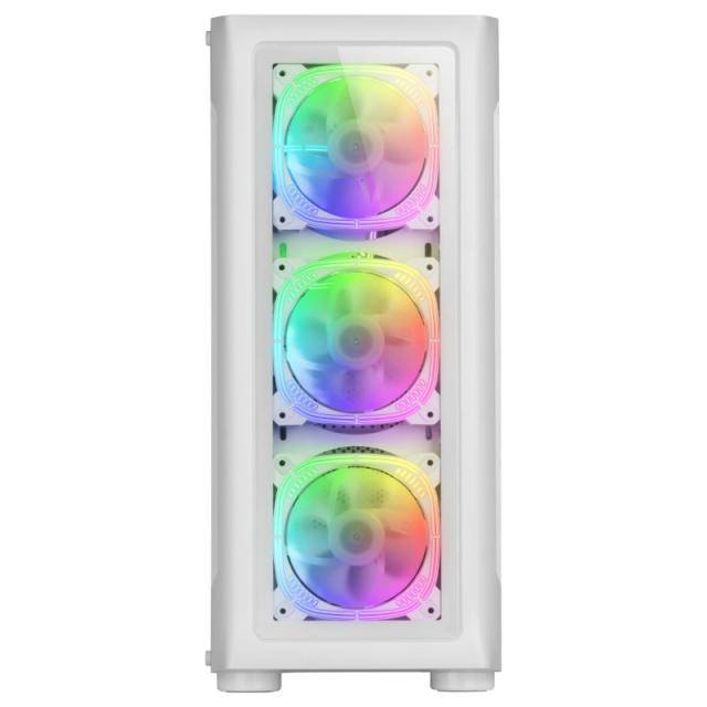 Mars Gaming - MC-NEO, Torre Gaming XXL E-ATX, Ventana Lateral y Frontal Cristal Templado, 4X Ventiladores ARGB 120mm + - MCNEOW