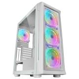 Mars Gaming - MC-NEO, Torre Gaming XXL E-ATX, Ventana Lateral y Frontal Cristal Templado, 4X Ventiladores ARGB 120mm + - MCNEOW