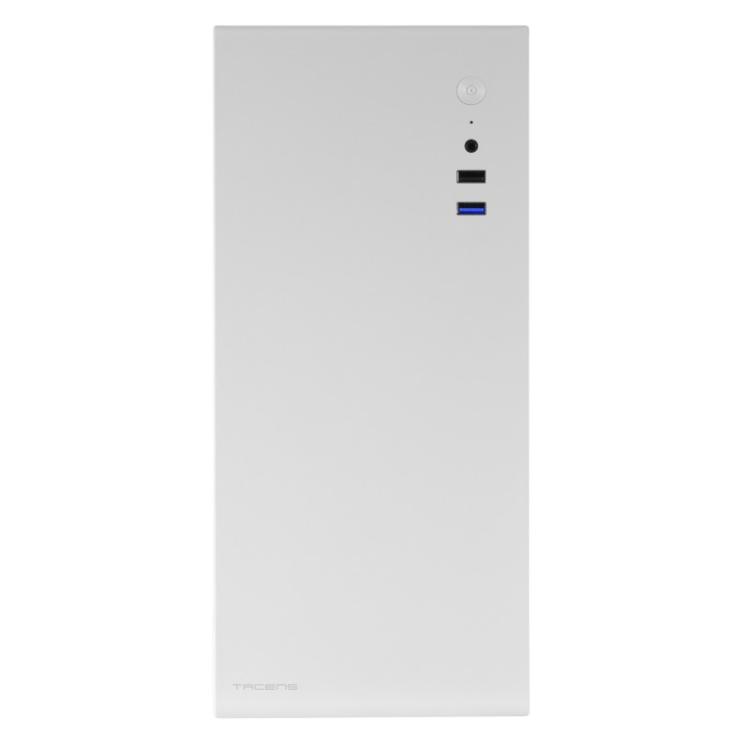 Tacens - ORUMX, Caja Minitorre Slim, Micro-ATX Ultra Compacta, Estructura de Acero, Ventilador 80mm, Blanco