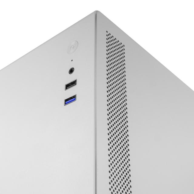 Tacens - ORUMX, Caja Minitorre Slim, Micro-ATX Ultra Compacta, Estructura de Acero, Ventilador 80mm, Blanco