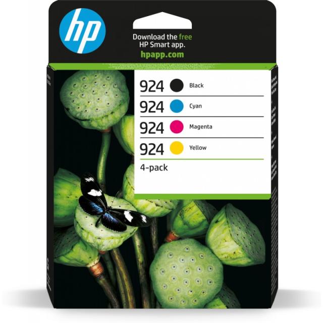 HP - Paquete de 4 Cartuchos de Tinta Original 924 CMYK