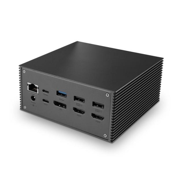 Lindy - 43378 base para portátil y replicador de puertos Alámbrico USB 3.2 Gen 2 (3.1 Gen 2) Type-C Gris