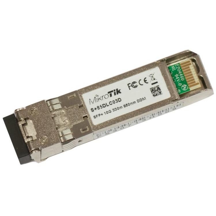 Mikrotik - S+85DLC03D red modulo transceptor Fibra óptica 10000 Mbit/s SFP+ 850 nm