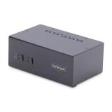 StarTech.com - Switch KVM de 2 Puertos DisplayPort para 2 Monitores - Conmutador KVM 4K60Hz - Hub Ladrón 2x USB 5Gb - Hub 2x USB