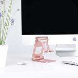 TooQ - Soporte de sobremesa ajustable para teléfono / tablet hasta 10”, Rosa Velvet