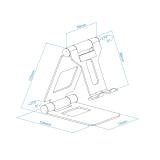 TooQ - Soporte de sobremesa ajustable para teléfono / tablet hasta 10”, Rosa Velvet