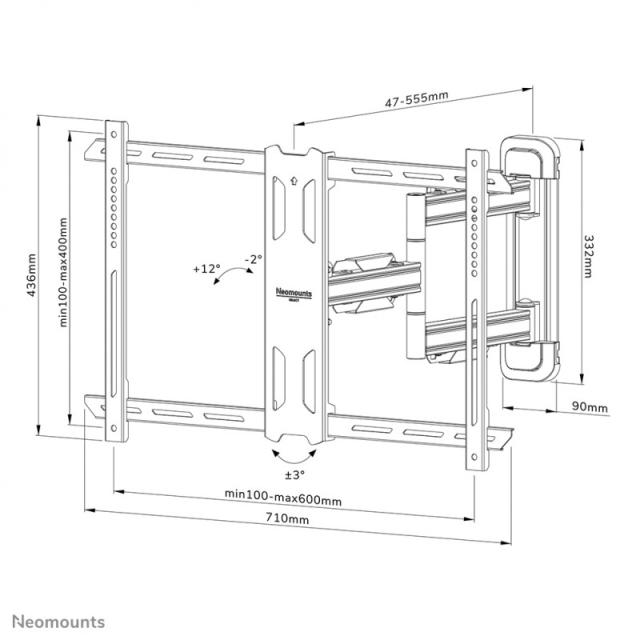 Neomounts - WL40S-850BL16 Soporte de pared para TV 40-70" - movimiento completo - instalación rápida