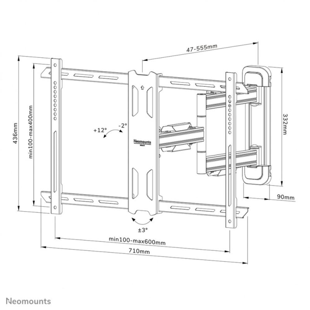 Neomounts - WL40S-850BL16 Soporte de pared para TV 40-70" - movimiento completo - instalación rápida