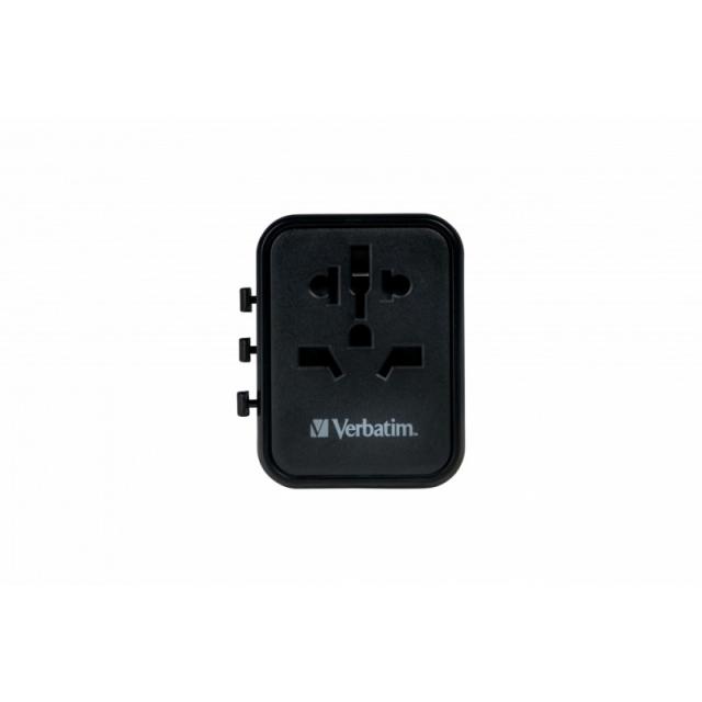 Verbatim - 49544 adaptador de enchufe eléctrico Universal Negro