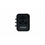 Verbatim - 49544 adaptador de enchufe eléctrico Universal Negro