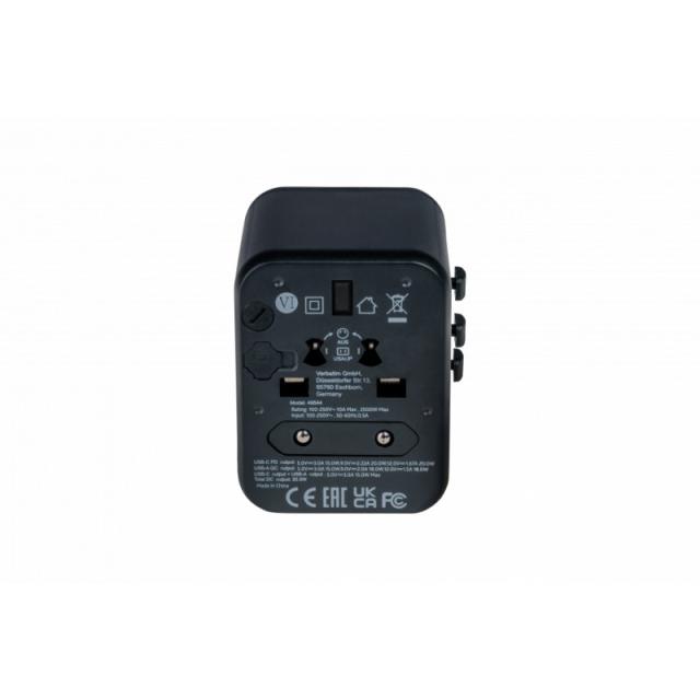 Verbatim - 49544 adaptador de enchufe eléctrico Universal Negro