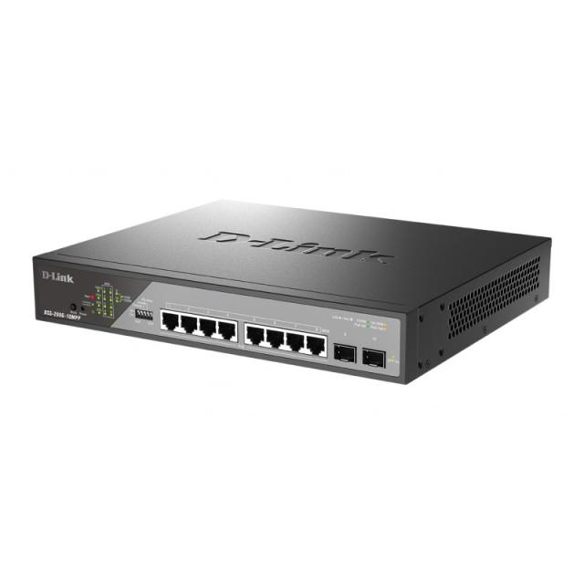 D-Link - DSS-200G-10MPP/E switch Gestionado L2 Gigabit Ethernet (10/100/1000) Energía sobre Ethernet (PoE) 1U Gris