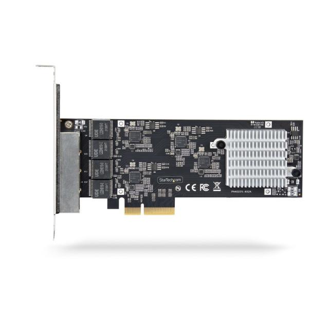 StarTech.com - Tarjeta PCI Express de Red Ethernet 4 Puertos NBASE-T 2,5G - NIC I225-V - Tarjeta de Red de 4 Puertos para Ordena