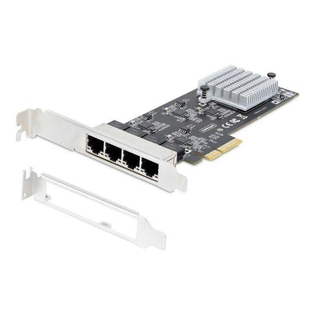 StarTech.com - Tarjeta PCI Express de Red Ethernet 4 Puertos NBASE-T 2,5G - NIC I225-V - Tarjeta de Red de 4 Puertos para Ordena