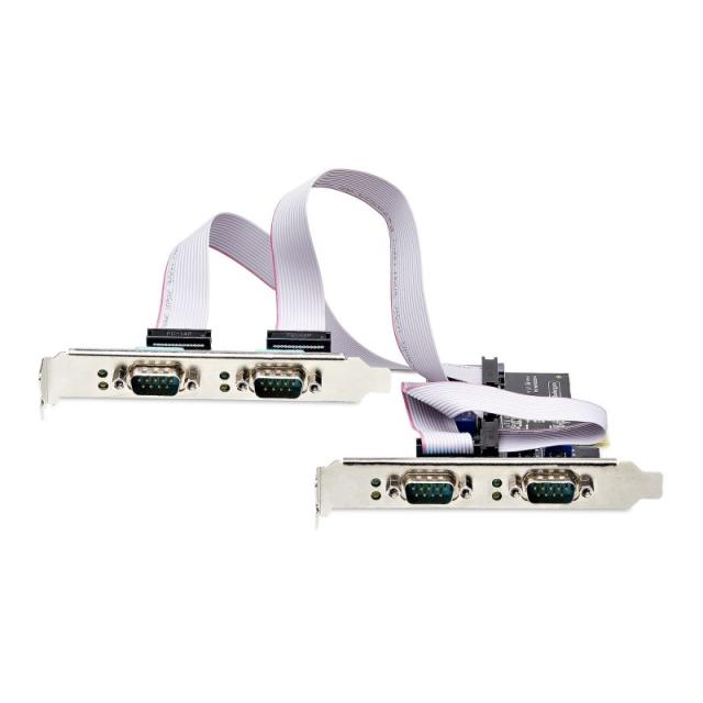 StarTech.com - Tarjeta Serie PCI Express de 4 Puertos DB9 - Serial RS232/RS422/RS485 - TAA - UART 16C1050 - ESD de Nivel 4 - con