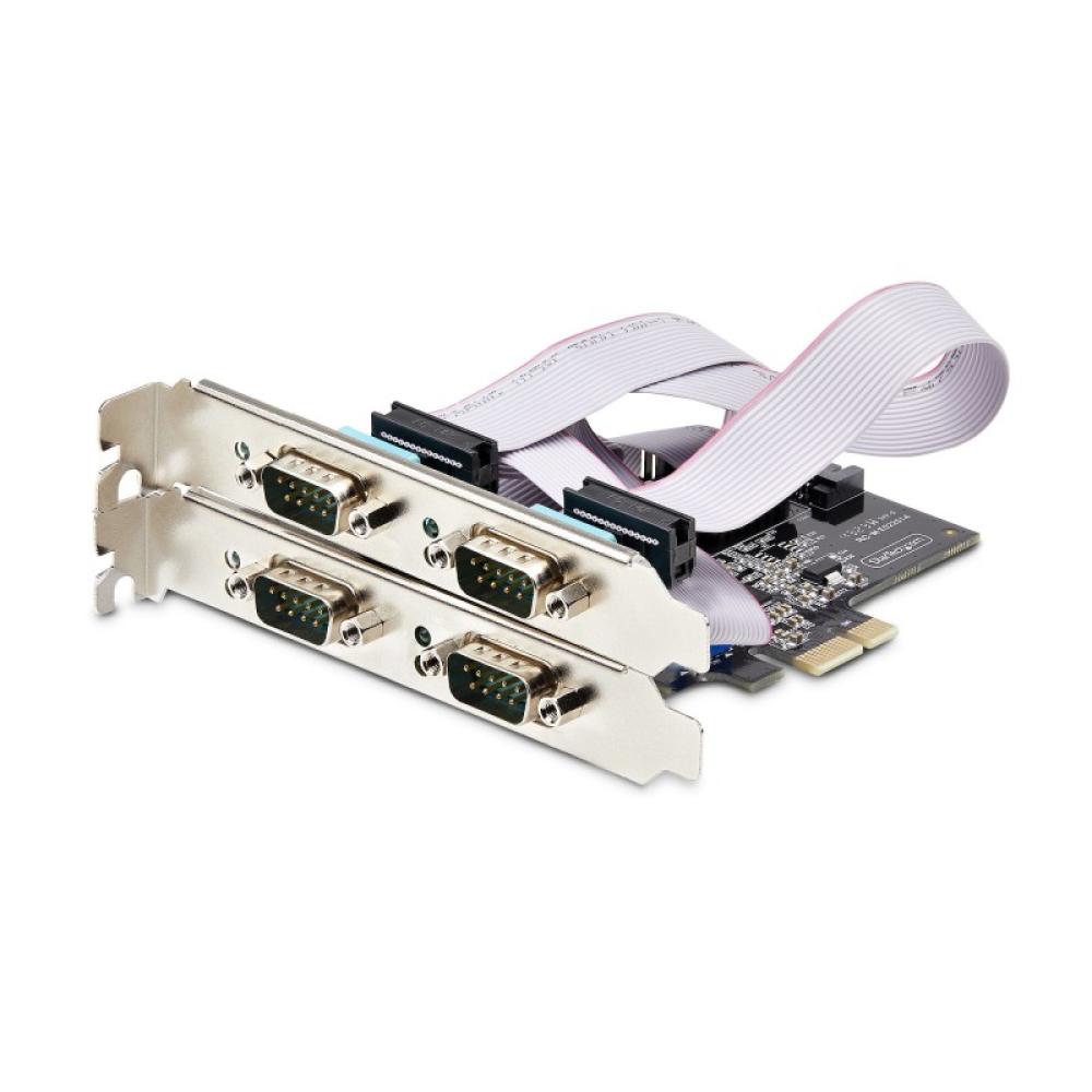 StarTech.com - Tarjeta Serie PCI Express de 4 Puertos DB9 - Serial RS232/RS422/RS485 - TAA - UART 16C1050 - ESD de Nivel 4 - con