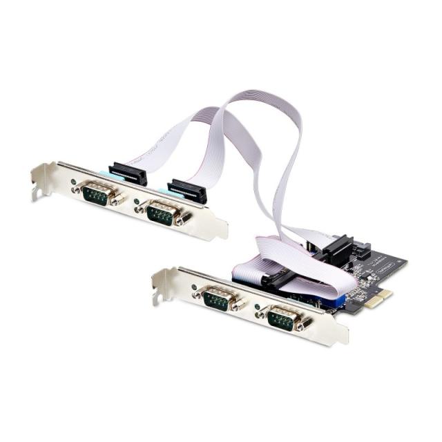 StarTech.com - Tarjeta Serie PCI Express de 4 Puertos DB9 - Serial RS232/RS422/RS485 - TAA - UART 16C1050 - ESD de Nivel 4 - con