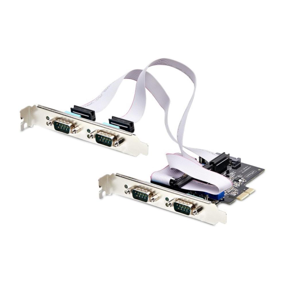 StarTech.com - Tarjeta Serie PCI Express de 4 Puertos DB9 - Serial RS232/RS422/RS485 - TAA - UART 16C1050 - ESD de Nivel 4 - con