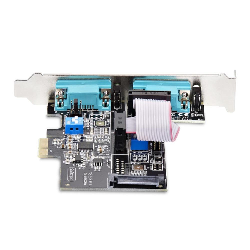 StarTech.com - Tarjeta Serie PCIe de 2 Puertos - Tarjeta Serial PCI Express de 2 Puertos DB9 RS232/RS422/RS485 -Incluye Brackets