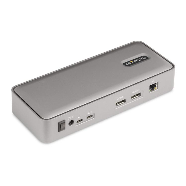 StarTech.com - Docking Station KVM USB-C para Portátil - Replicador de Puertos USB Tipo C para 2 Monitores DisplayPort 4K 60Hz -