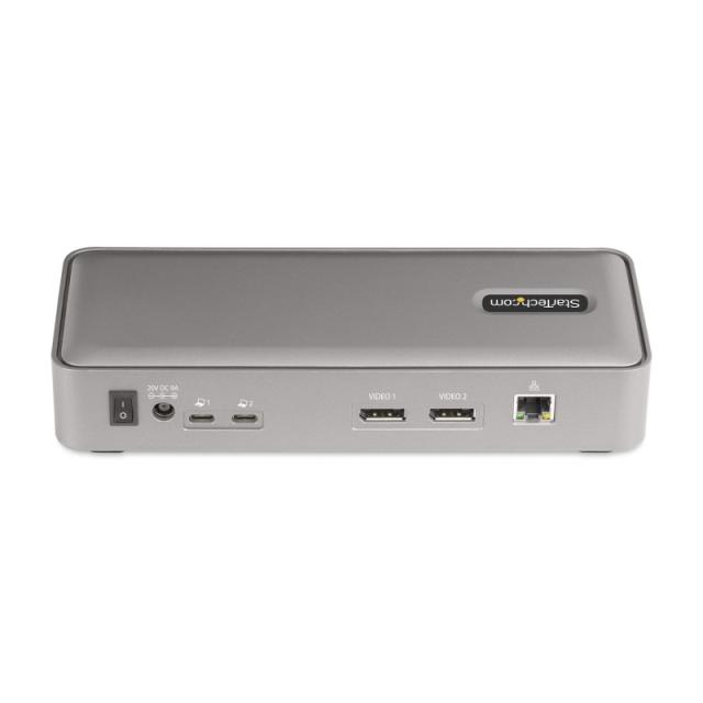 StarTech.com - Docking Station KVM USB-C para Portátil - Replicador de Puertos USB Tipo C para 2 Monitores DisplayPort 4K 60Hz -