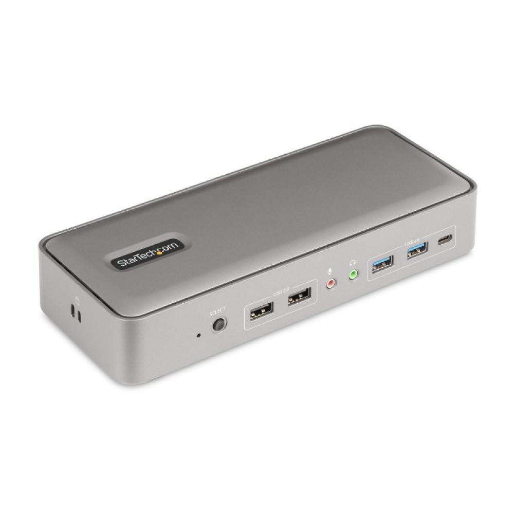 StarTech.com - Docking Station KVM USB-C para Portátil - Replicador de Puertos USB Tipo C para 2 Monitores DisplayPort 4K 60Hz -
