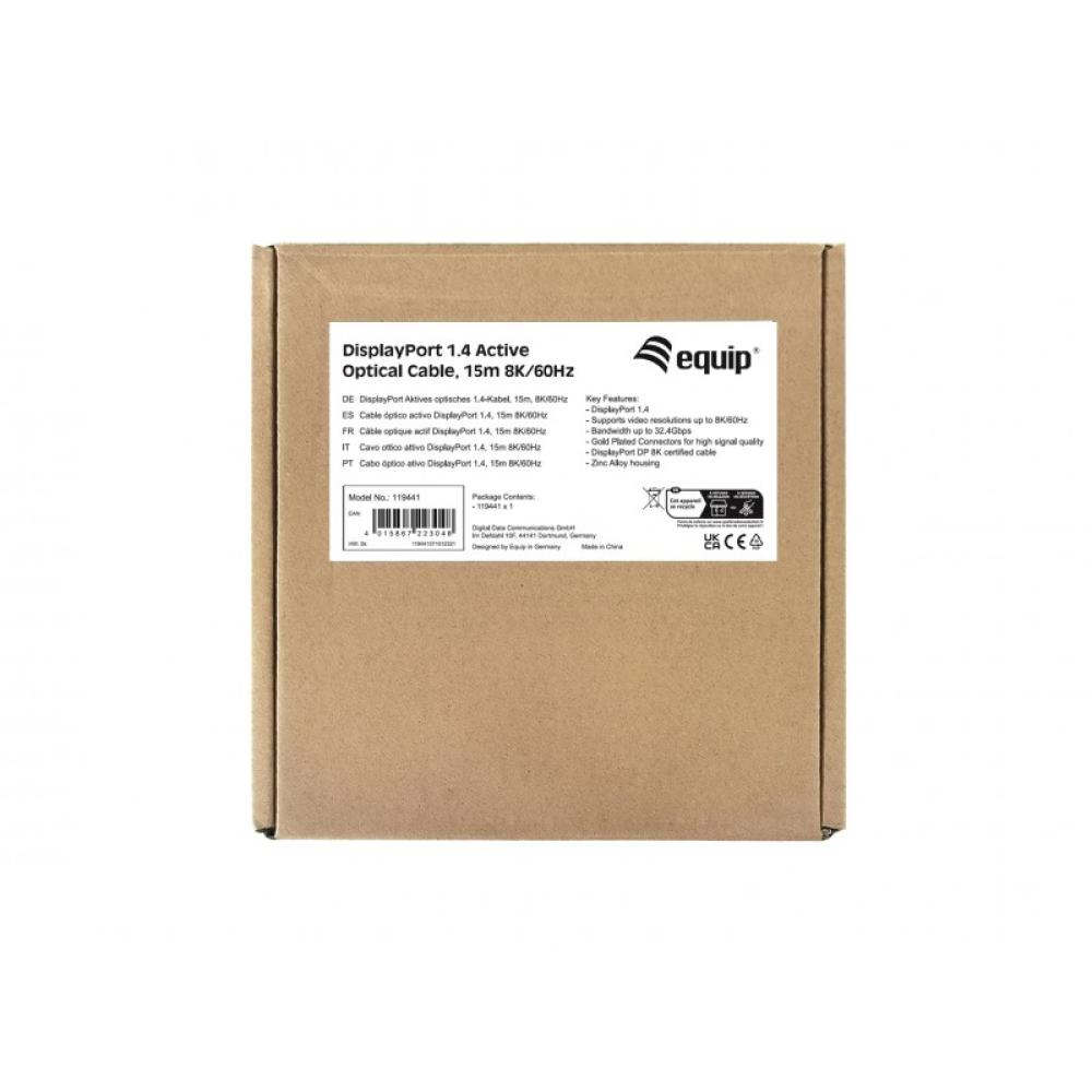 Equip - 119441 Cable óptico activo DisplayPort 1.4, 15 m, 8K/60 Hz