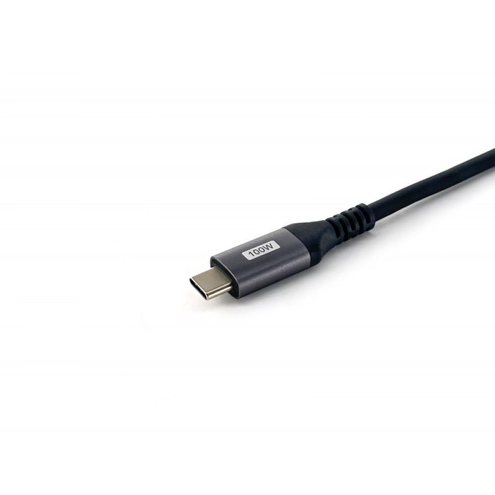 Equip - Cable USB 2.0 C a C en ángulo de 90°, M/M, 3,0 m, PD 100 W, negro