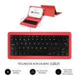 SUBBLIM - Funda con Teclado Micro USB - USB C KEYTAB PRO USB 10,1" Red