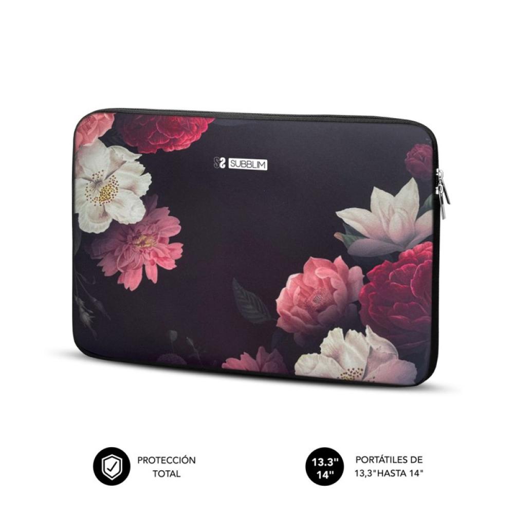 SUBBLIM - Funda Ordenador Neopreno Trendy Sleeve Neo Flowers 13,3-14"