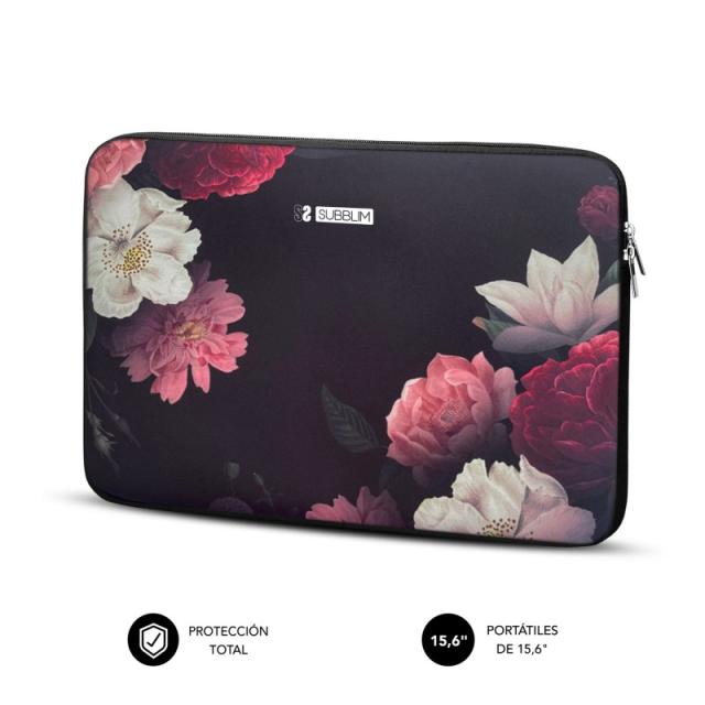 SUBBLIM - Funda Ordenador Neopreno Trendy Sleeve Neo Flowers 15,6"