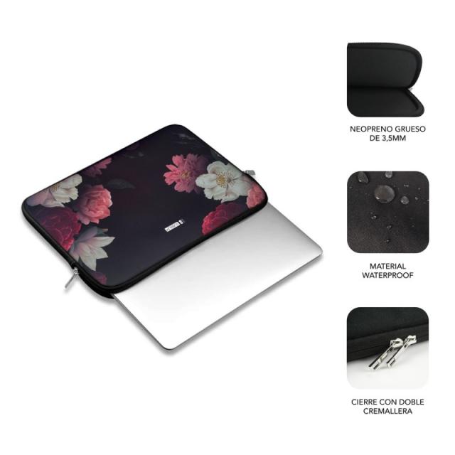 SUBBLIM - Funda Ordenador Neopreno Trendy Sleeve Neo Flowers 15,6"