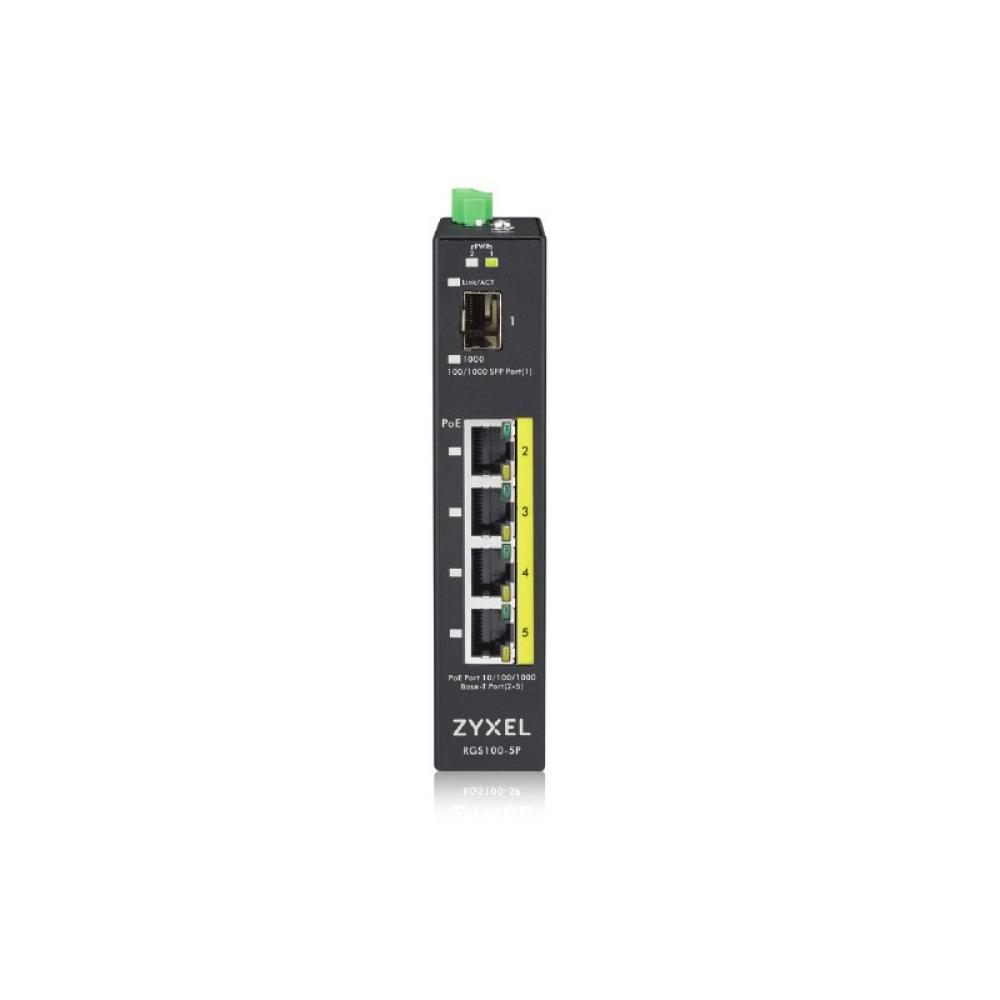 Zyxel - RGS100-5P No administrado L2 Gigabit Ethernet (10/100/1000) Energía sobre Ethernet (PoE) Negro