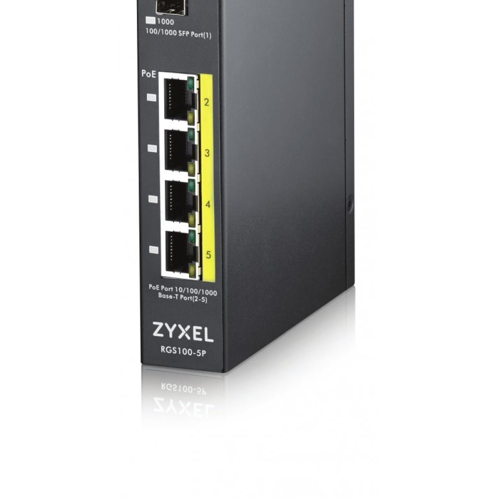 Zyxel - RGS100-5P No administrado L2 Gigabit Ethernet (10/100/1000) Energía sobre Ethernet (PoE) Negro