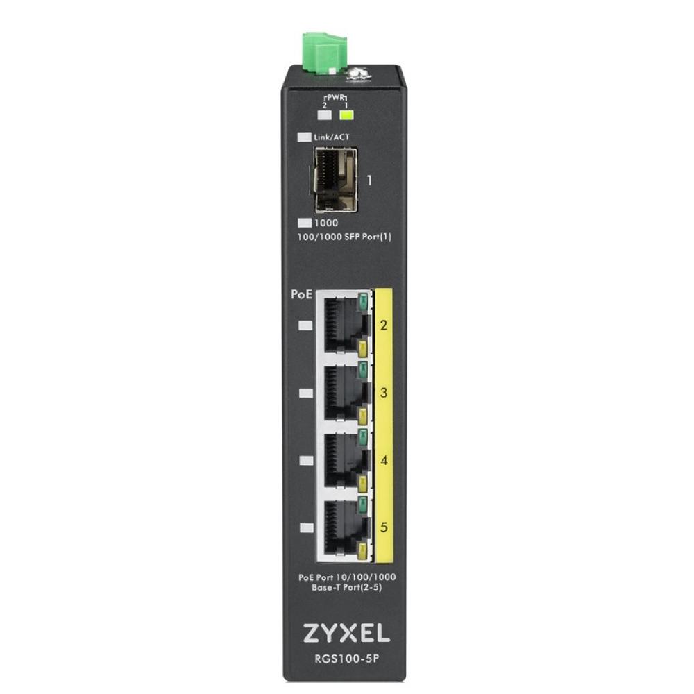 Zyxel - RGS100-5P No administrado L2 Gigabit Ethernet (10/100/1000) Energía sobre Ethernet (PoE) Negro