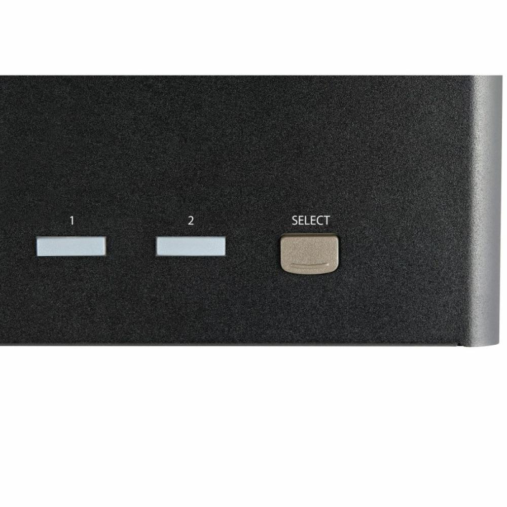 StarTech.com - Switch Conmutador KVM de 2 Puertos DisplayPort 4K para 3 Monitores - Vídeo de 4K y 60Hz Ultra HD - HDR - Hub Ladr
