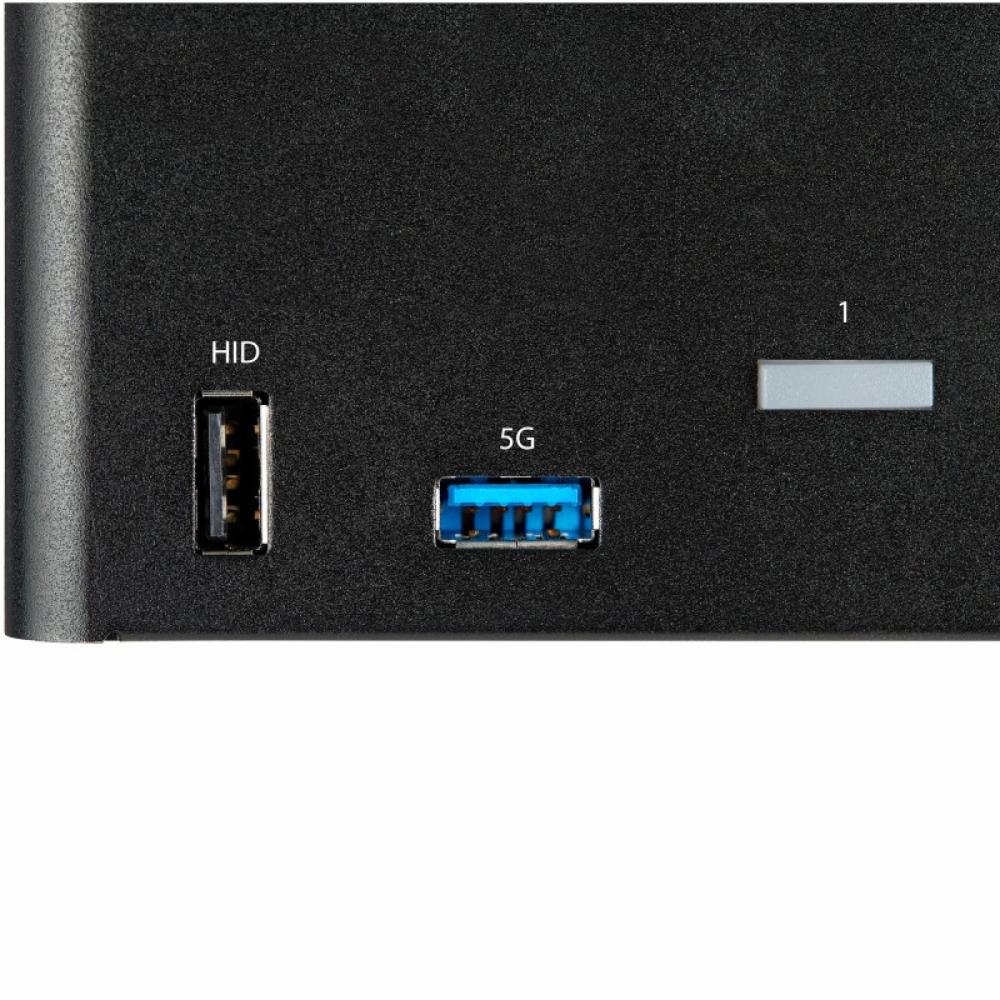 StarTech.com - Switch Conmutador KVM de 2 Puertos DisplayPort 4K para 3 Monitores - Vídeo de 4K y 60Hz Ultra HD - HDR - Hub Ladr