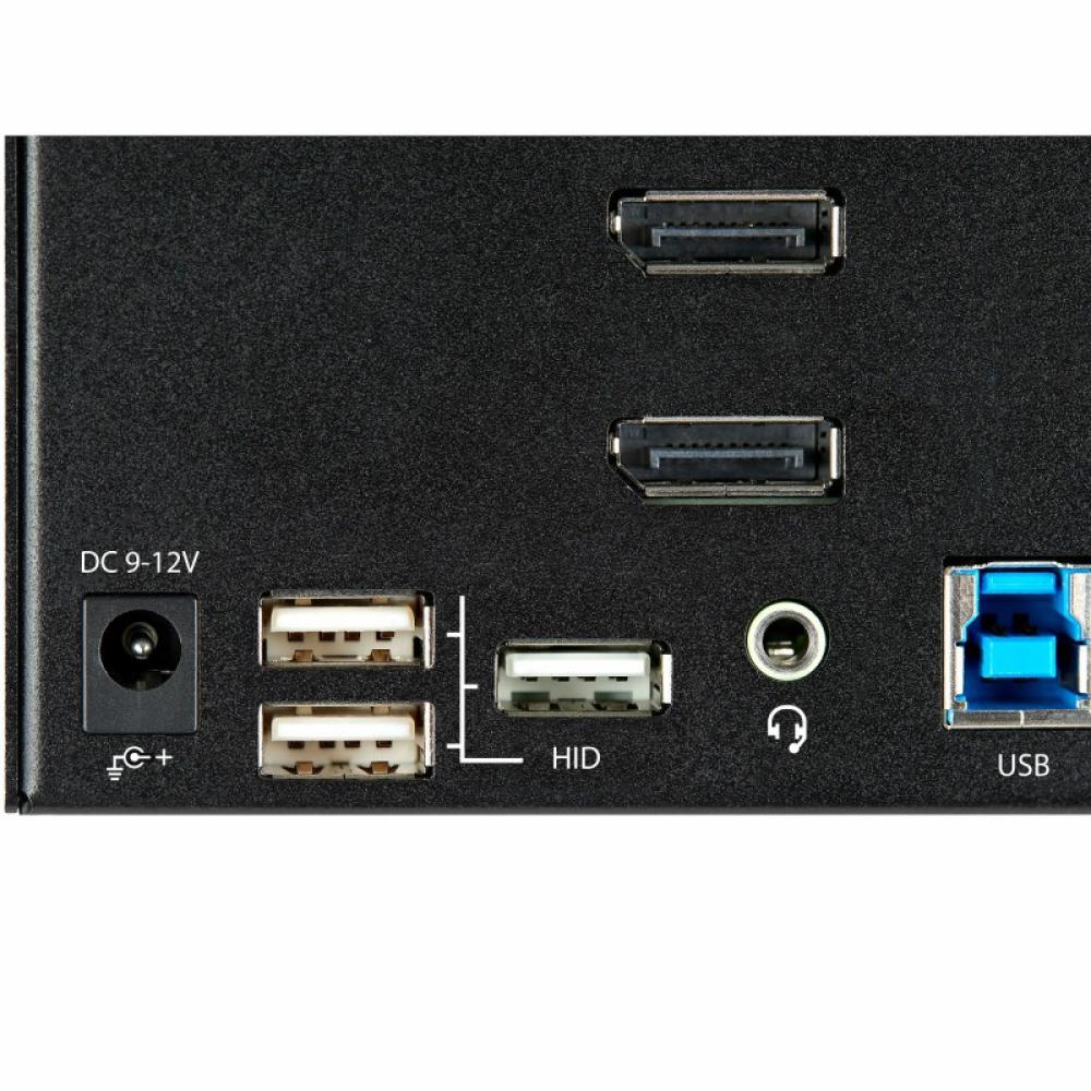 StarTech.com - Switch Conmutador KVM de 2 Puertos DisplayPort 4K para 3 Monitores - Vídeo de 4K y 60Hz Ultra HD - HDR - Hub Ladr